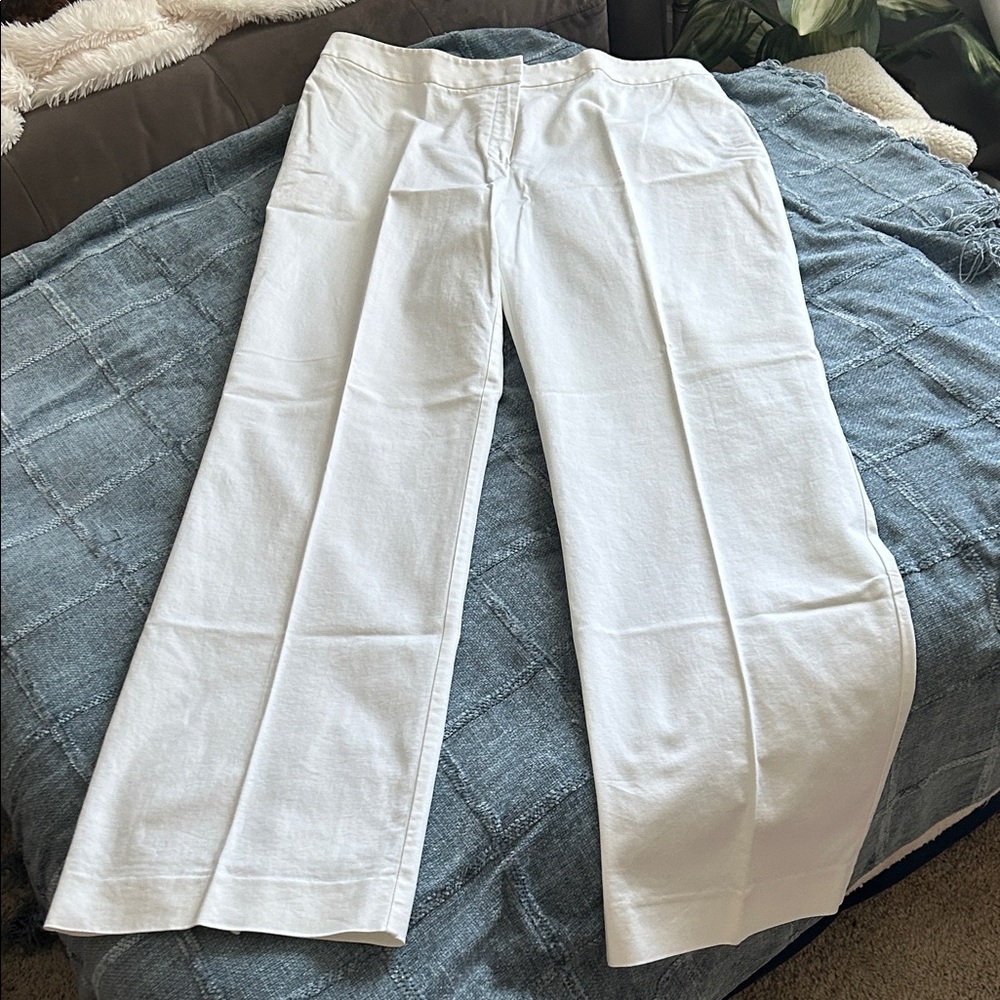 Lafayette 148 New York White Boot Cut Pants